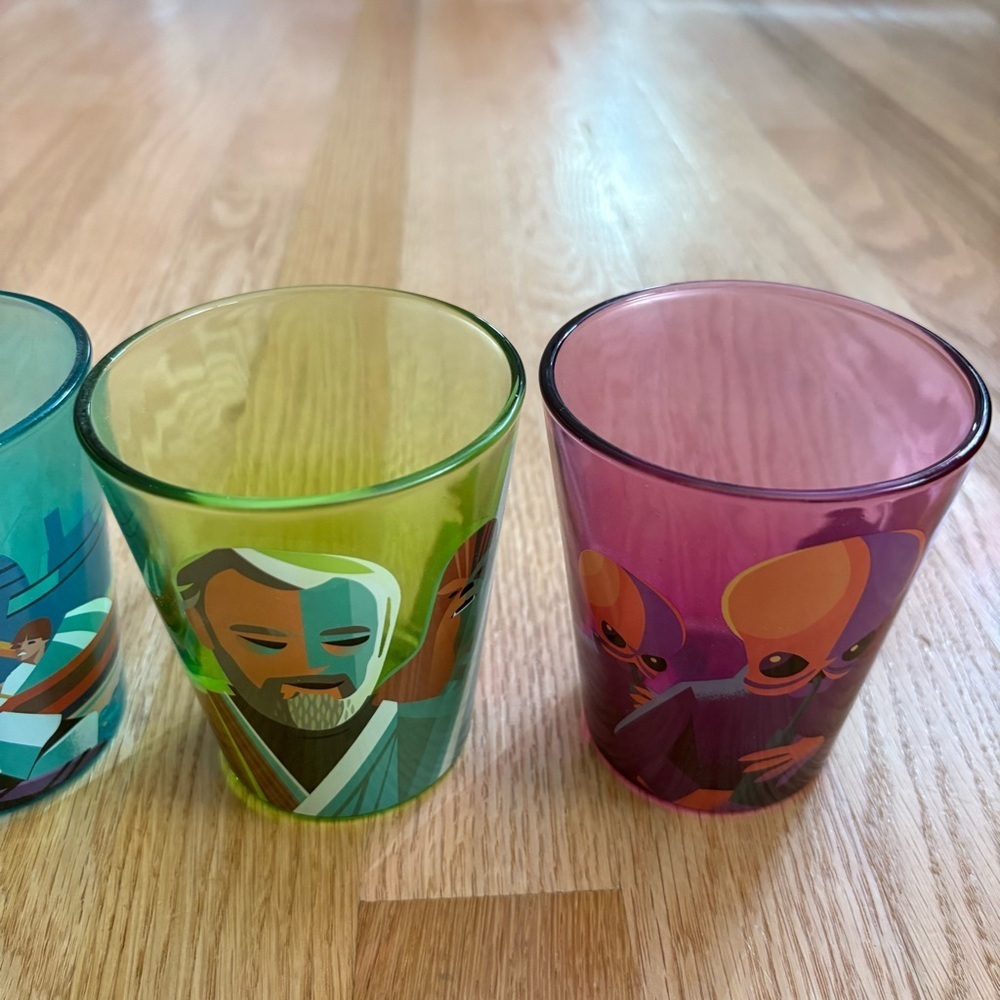 2023 Disney Parks Star Wars Set Of 4 Glasses Glass Cantina Jeff Granito - Picture 3 of 5